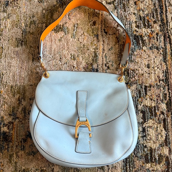 Dooney & Bourke Handbags - Dooney & Bourke Light Blue and Tan Shoulder Bag